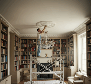 Sztukateria gipsowa w bibliotece